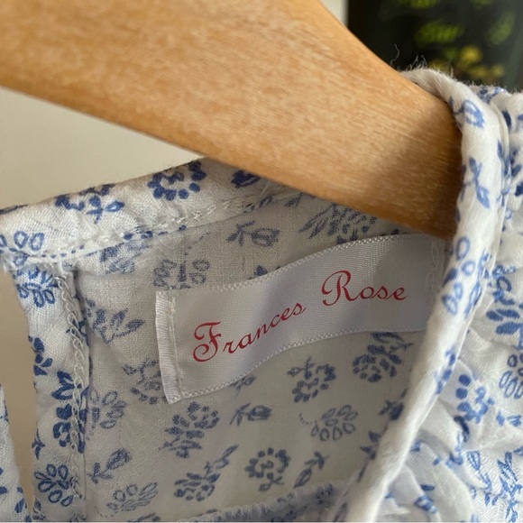 Frances Rose White Blue Floral Ruffle Collar Mary Margaret Dress 2t - Picture 13 of 16